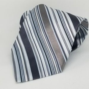 City of London Grey and Silver Pinstripe Silk Tie